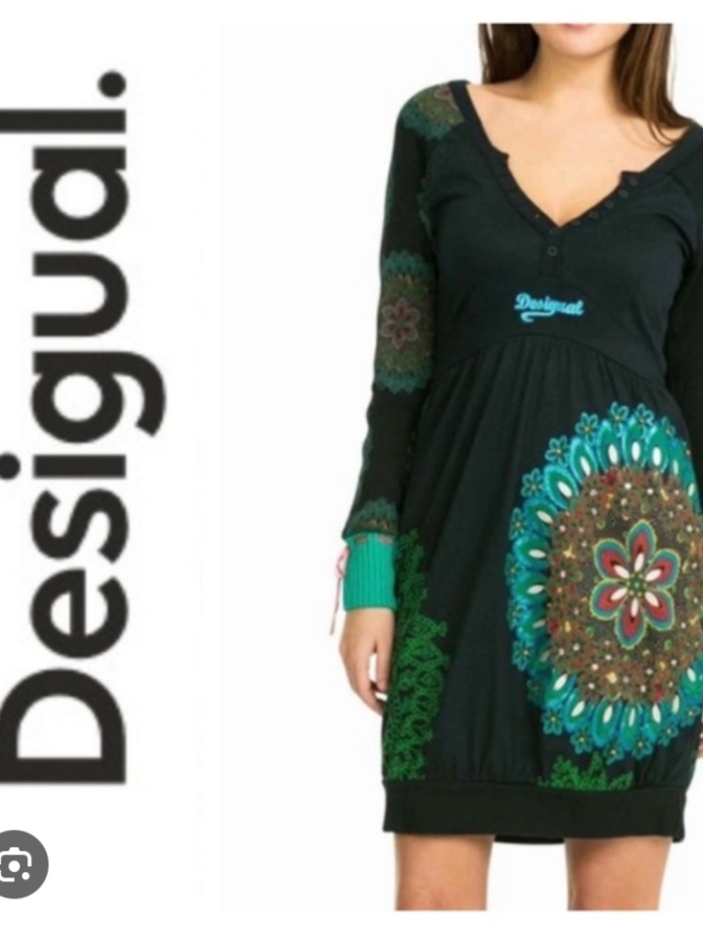 PRISTINE Desigual Jersey dress RARE FIND. L Pit-Pit 20" L